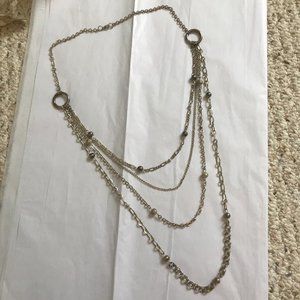 3/$15 Long Layered Silver Necklace
